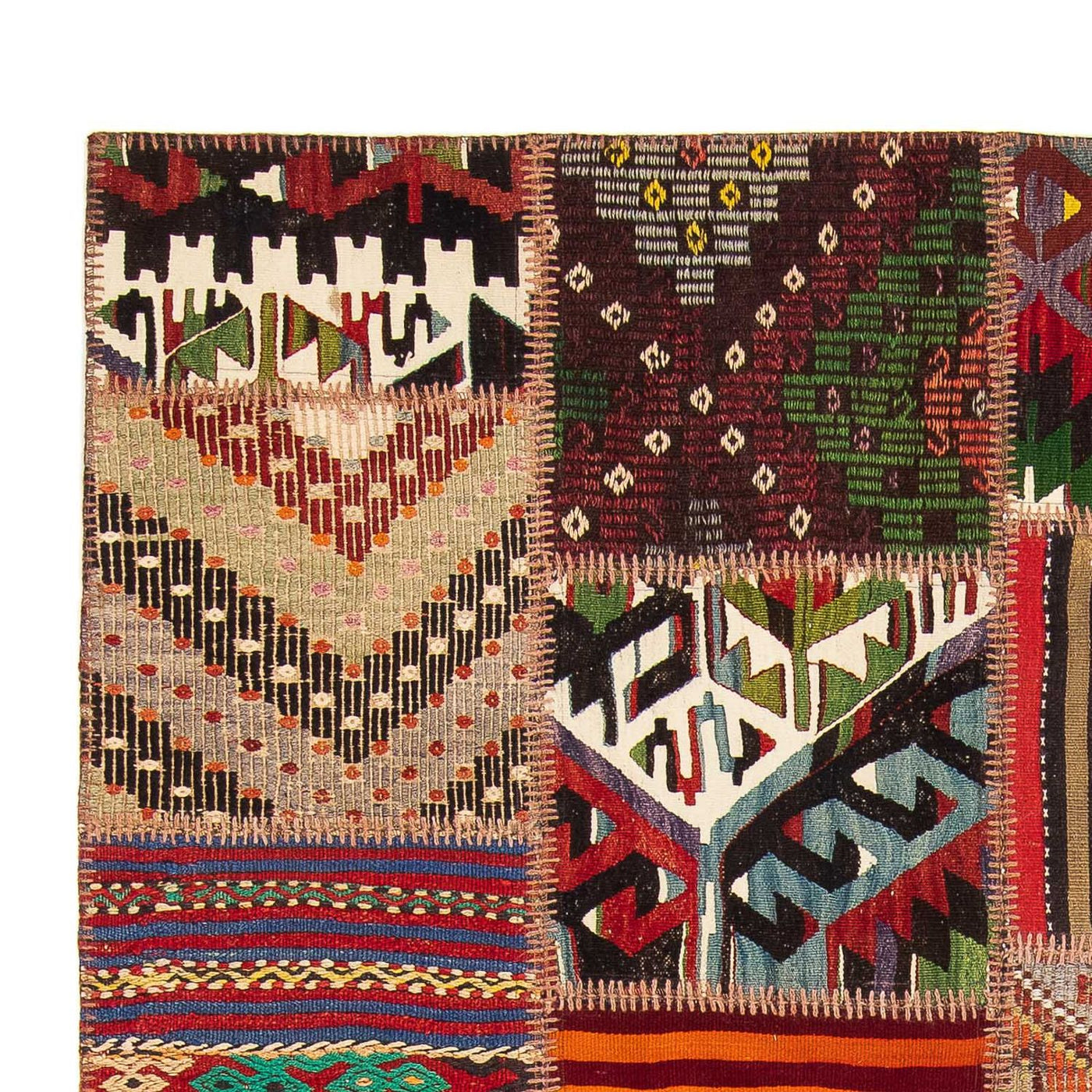 Patchwork-tæppe 238x168cm - Uldtæppe
