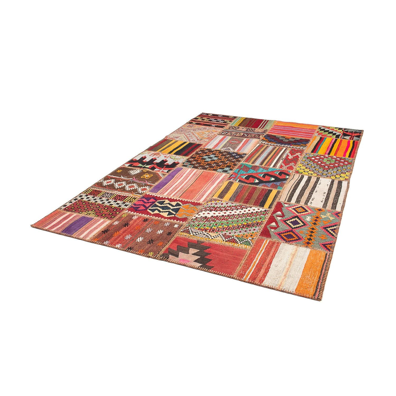 Patchwork-tæppe - 238 x 168 cm - flerfarvet