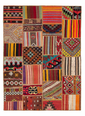 Patchwork-tæppe - 239 x 168 cm - flerfarvet