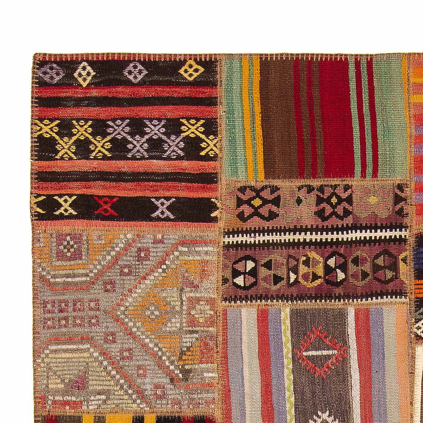 Patchwork-tæppe 239x168cm - Uldtæppe