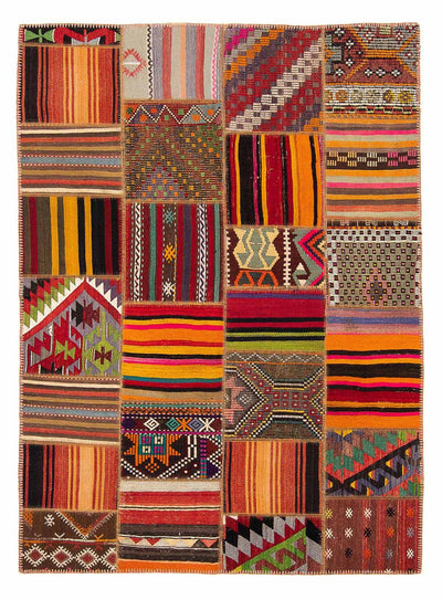 Patchwork-tæppe 170x237cm - Uldtæppe