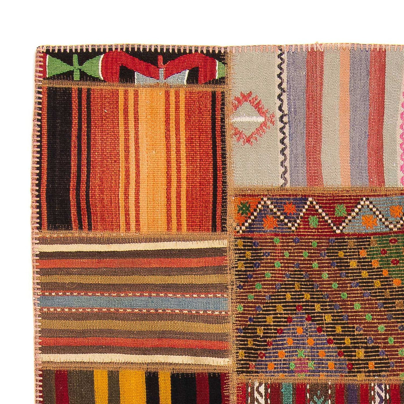 Patchwork-tæppe 237x170cm - Uldtæppe