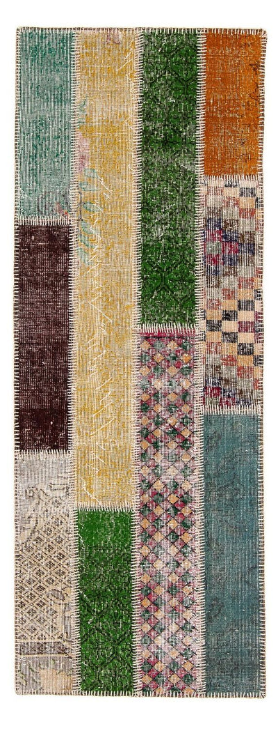 Patchwork-tæppe 80x202cm - Uldtæppe