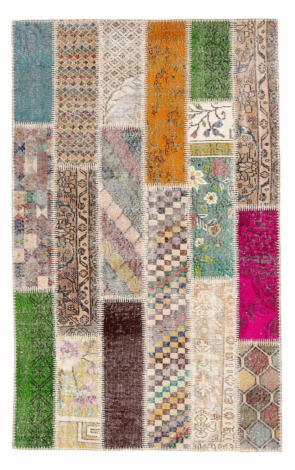 Patchwork-tæppe - 184 x 120 cm - flerfarvet