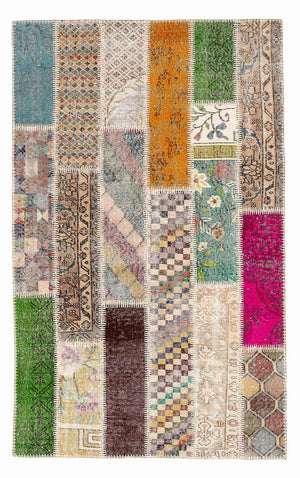 Patchwork-tæppe - 184 x 120 cm - flerfarvet