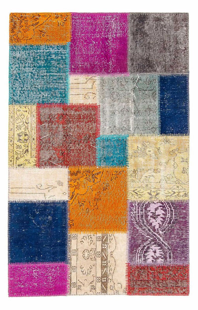 Patchwork-tæppe 123x185cm - Uldtæppe