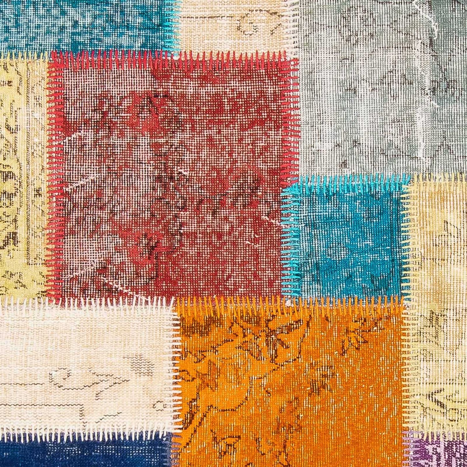Patchwork-tæppe - 185 x 123 cm - flerfarvet