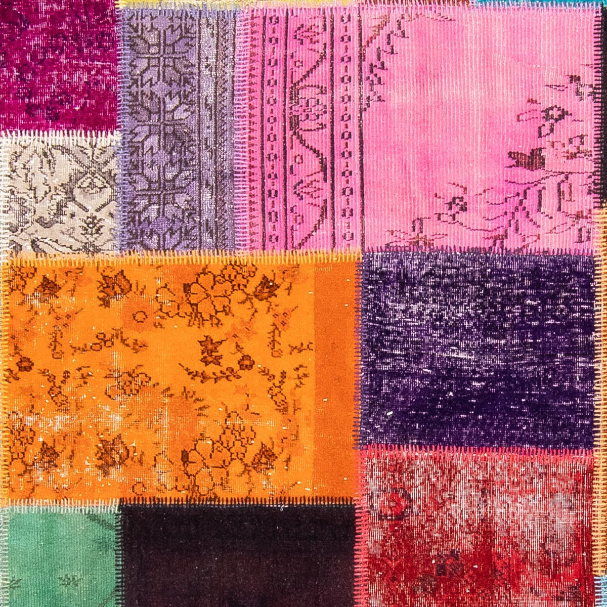 Patchwork-tæppe - 365 x 275 cm - flerfarvet