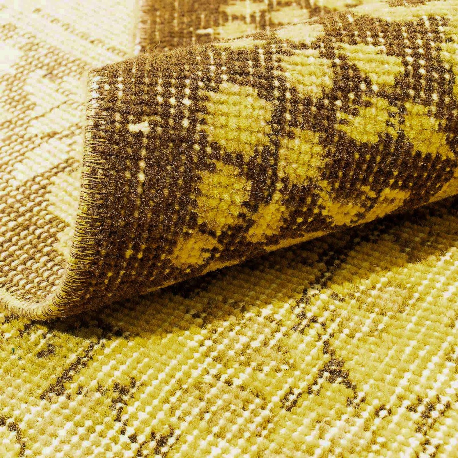 Vintage tæppe - 294 x 173 cm - guld