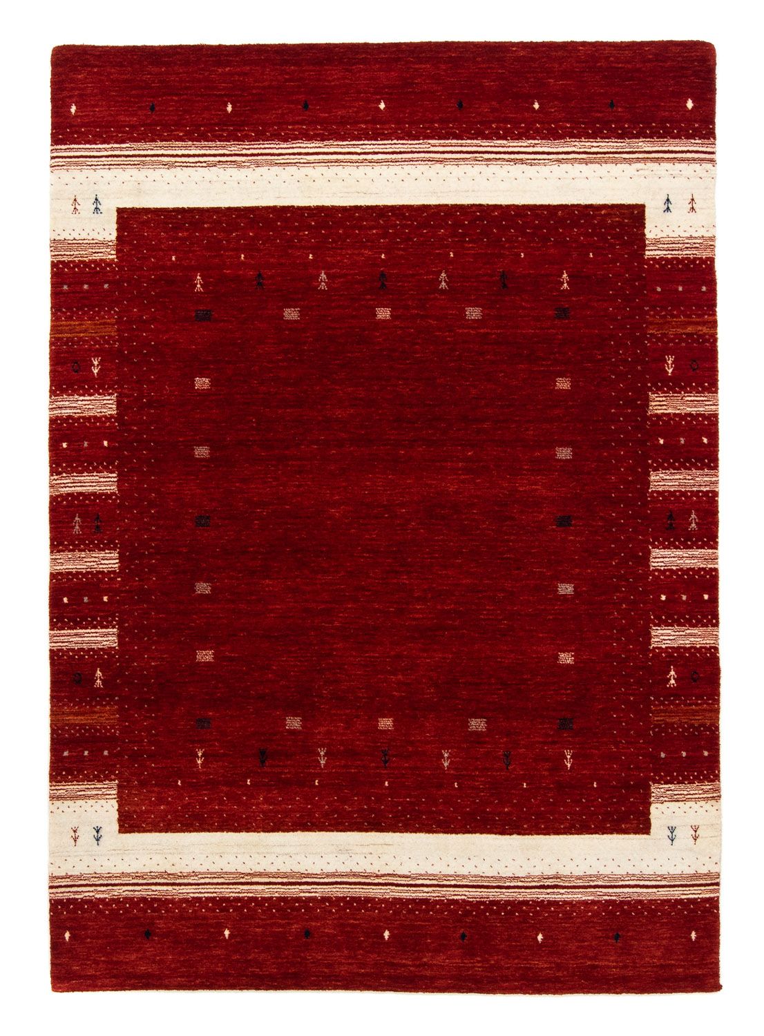 Gabbeh Tæppe - Loribaft Persisk - 203 x 141 cm - rød