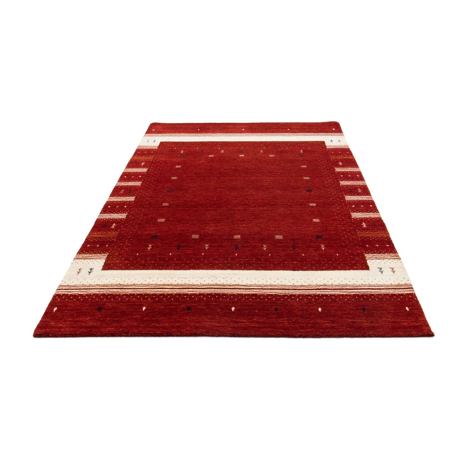 Gabbeh Tæppe - Loribaft Persisk - 203 x 141 cm - rød