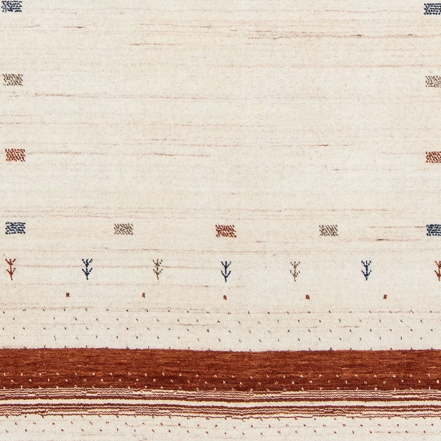 Gabbeh Tæppe - Loribaft Persisk - 201 x 146 cm - beige