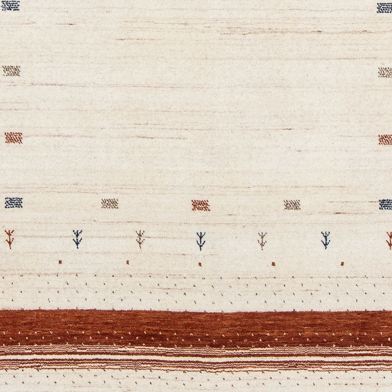 Gabbeh Tæppe - Loribaft Persisk - 201 x 146 cm - beige