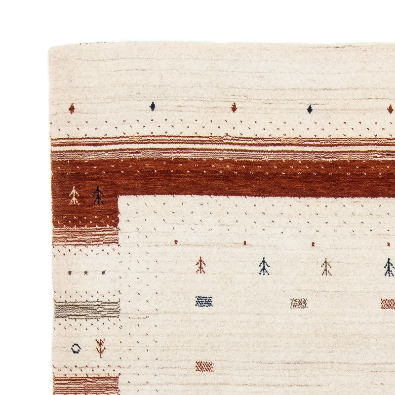 Gabbeh Tæppe - Loribaft Persisk - 201 x 146 cm - beige