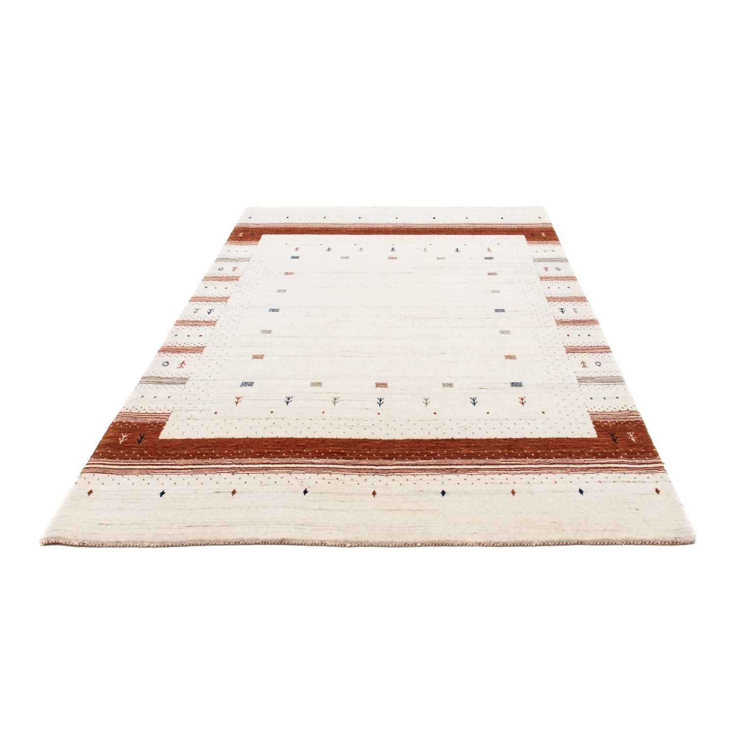 Gabbeh Tæppe - Loribaft Persisk - 201 x 146 cm - beige