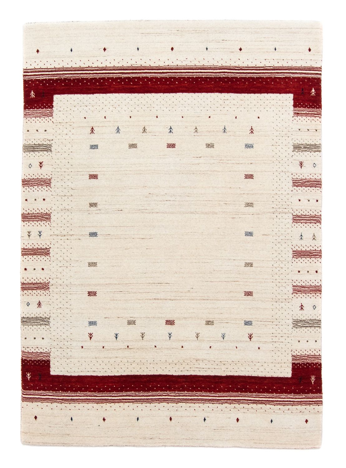 Gabbeh Tæppe - Loribaft Persisk - 198 x 140 cm - beige