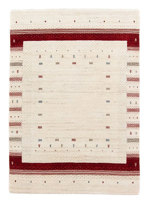 Gabbeh Tæppe - Loribaft Persisk - 198 x 140 cm - beige