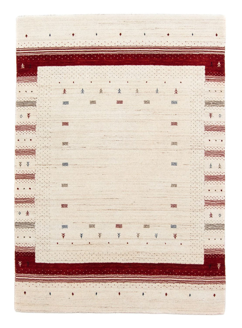 Gabbeh Tæppe - Loribaft Persisk - 198 x 140 cm - beige