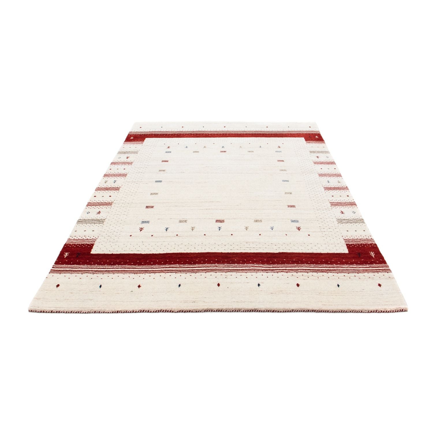 Gabbeh Tæppe - Loribaft Persisk - 198 x 140 cm - beige