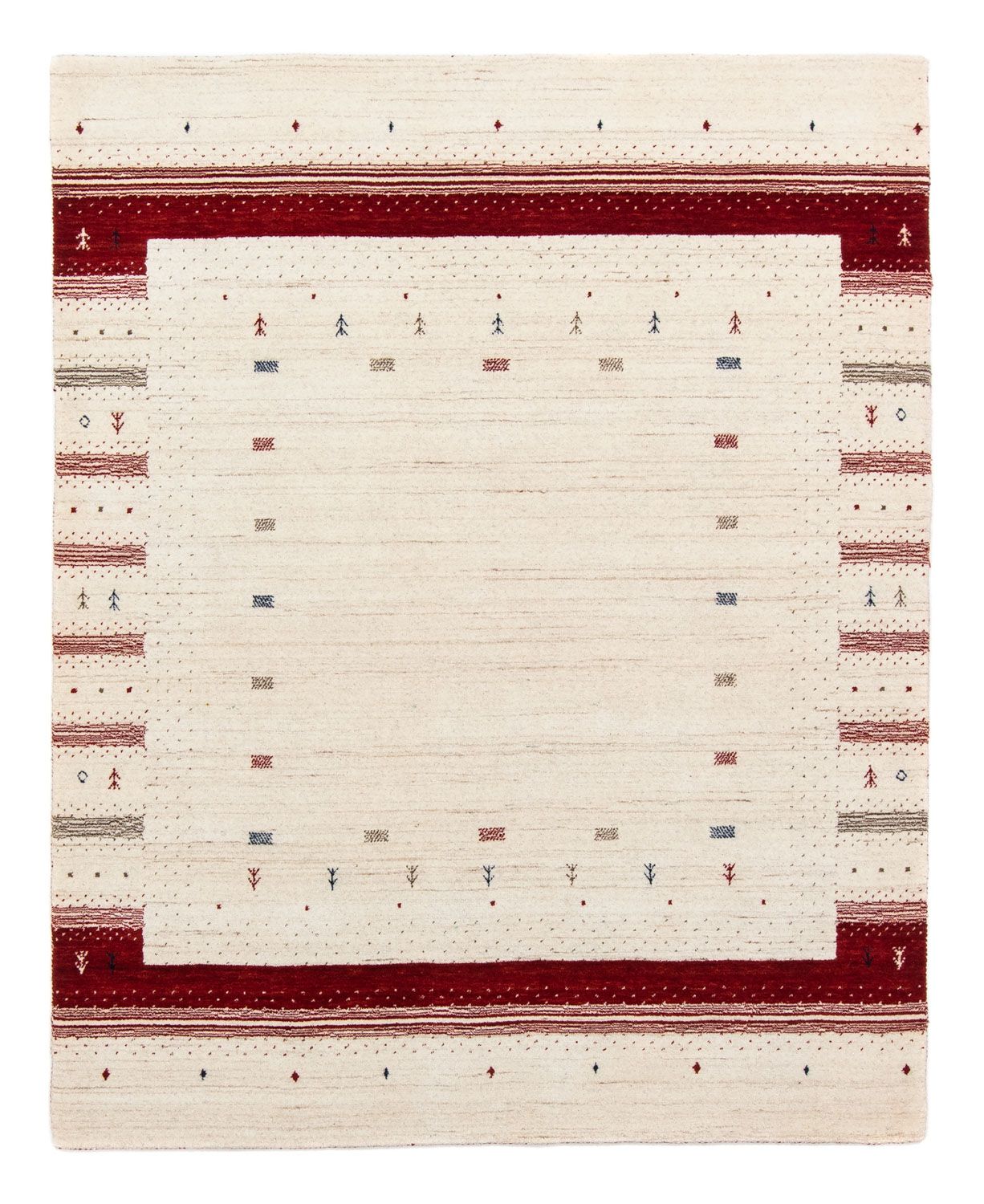 Gabbeh Tæppe - Loribaft Persisk - 198 x 145 cm - beige