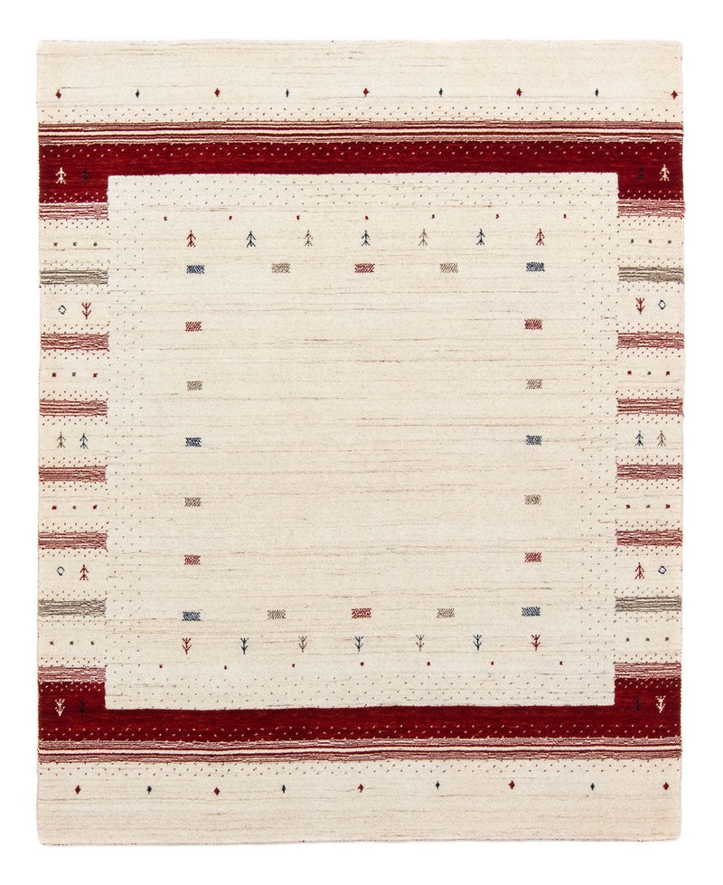Gabbeh Tæppe - Loribaft Persisk - 198 x 145 cm - beige