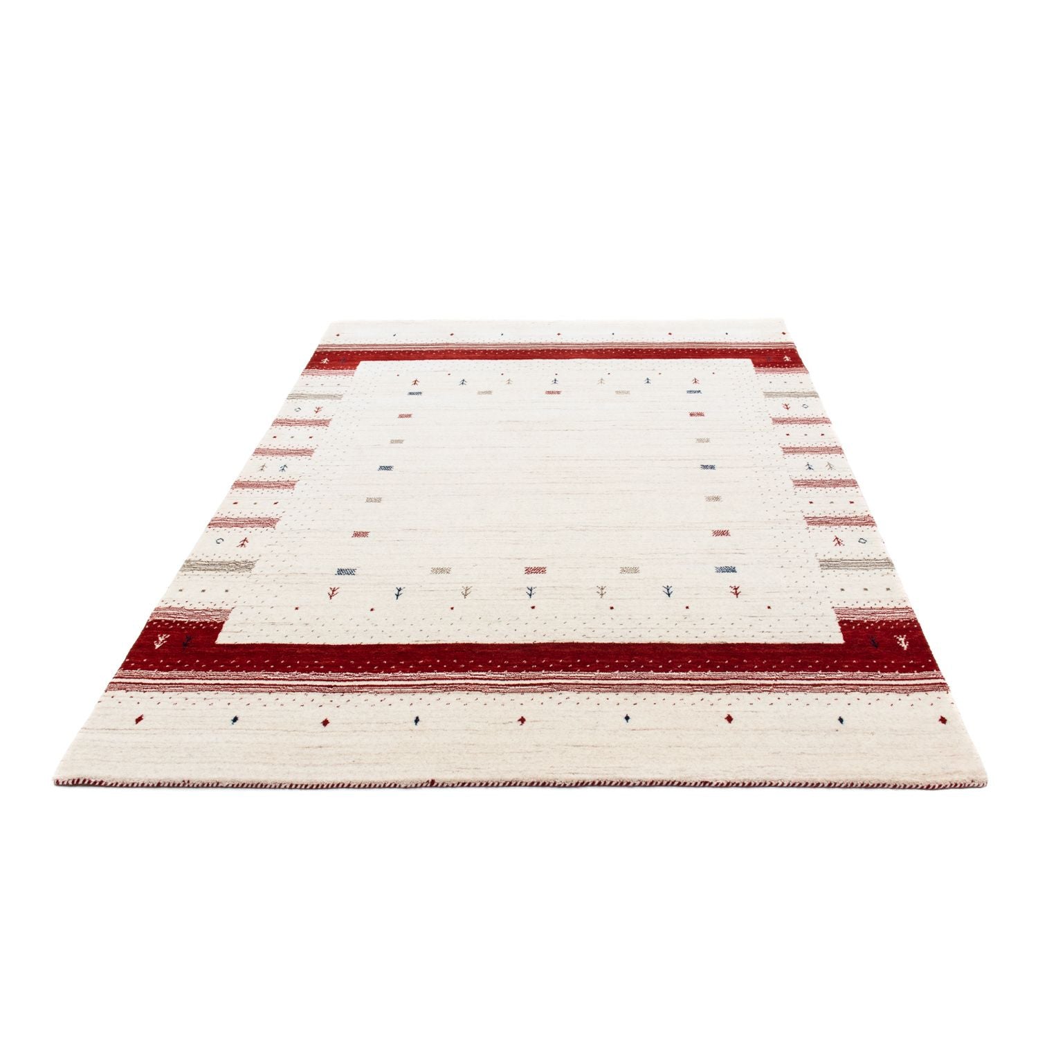 Gabbeh Tæppe - Loribaft Persisk - 198 x 145 cm - beige