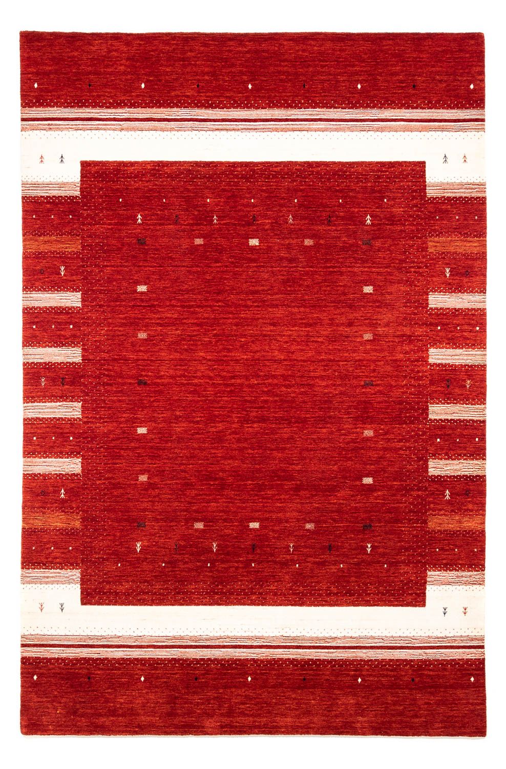 Gabbeh Tæppe - Loribaft Persisk - 303 x 203 cm - rød