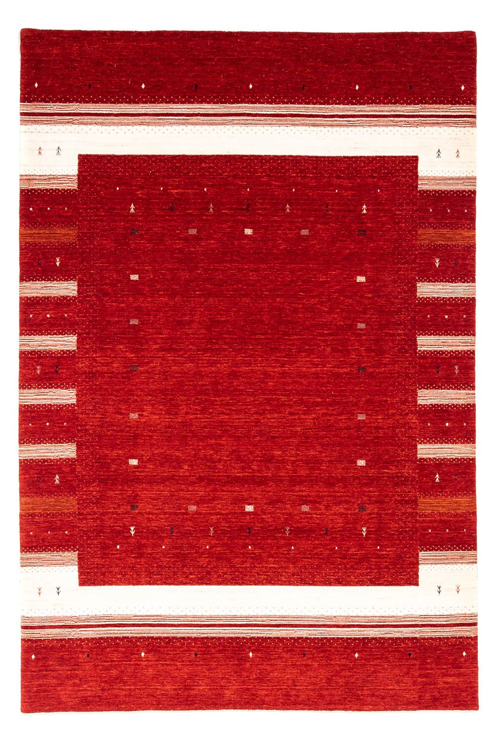 Gabbeh Tæppe - Loribaft Persisk - 296 x 203 cm - rød