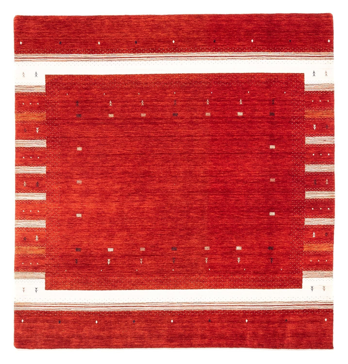 Gabbeh Tæppe - Loribaft Persisk firkantet  - 256 x 249 cm - rød