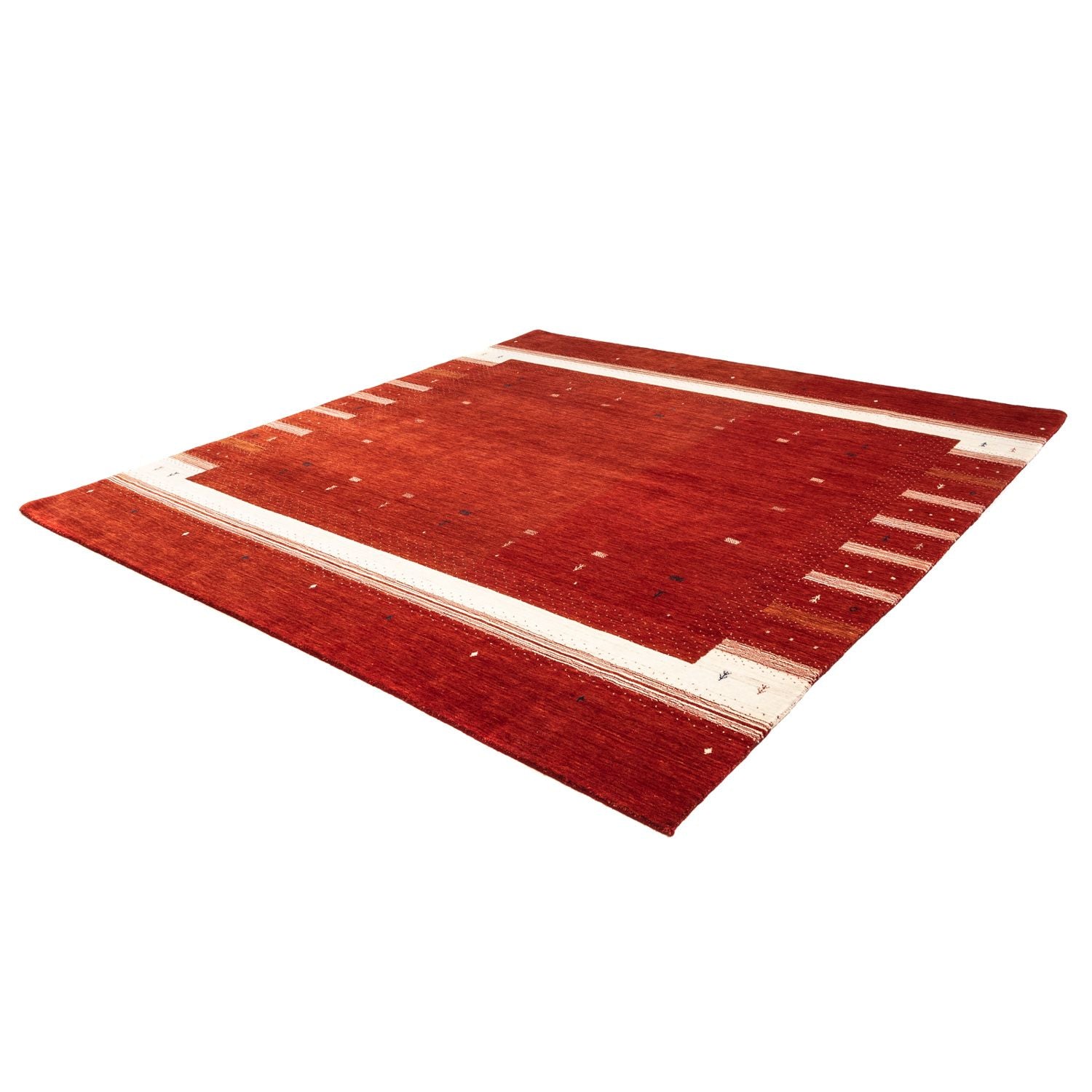 Gabbeh Tæppe - Loribaft Persisk firkantet  - 256 x 249 cm - rød