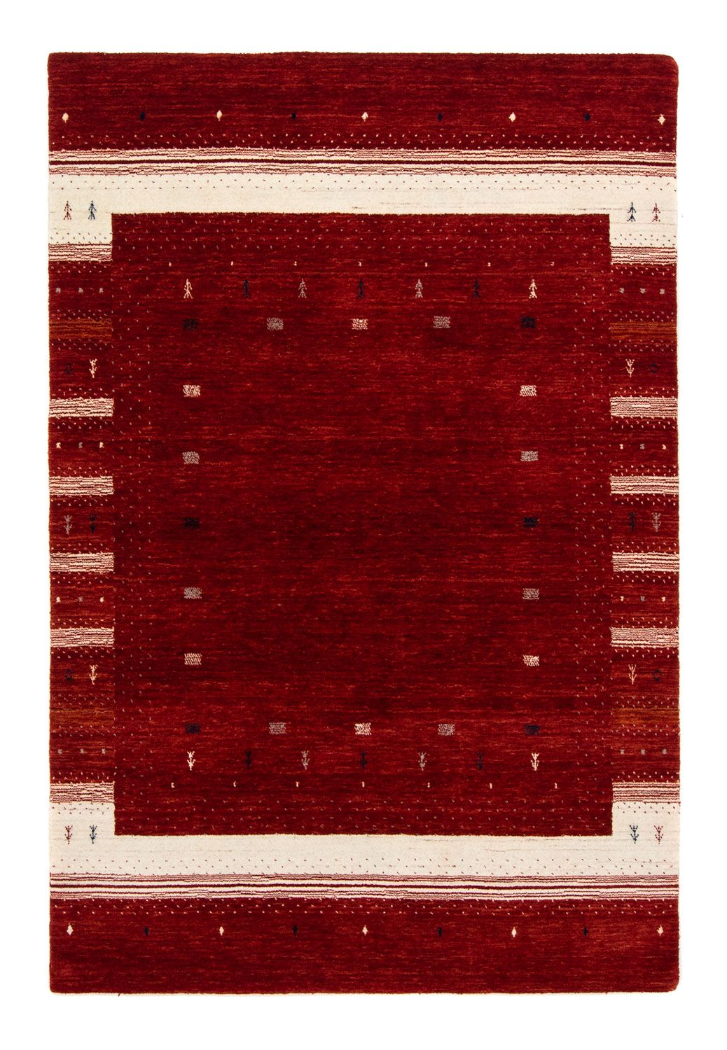 Gabbeh Tæppe - Loribaft Persisk - 204 x 140 cm - rød