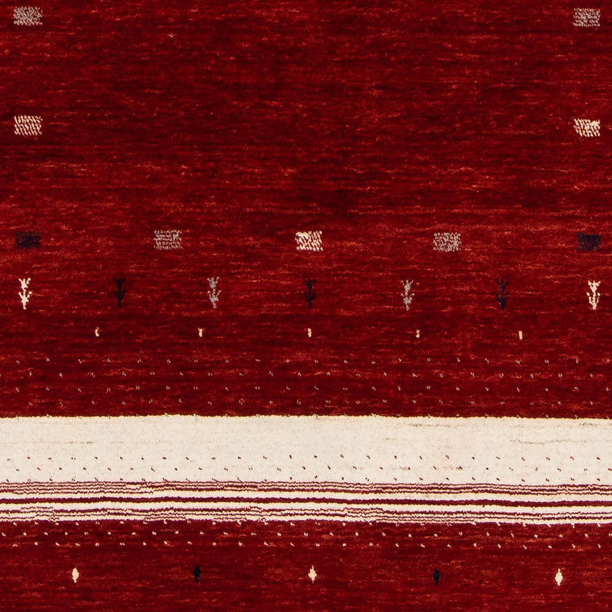 Gabbeh Tæppe - Loribaft Persisk - 204 x 140 cm - rød