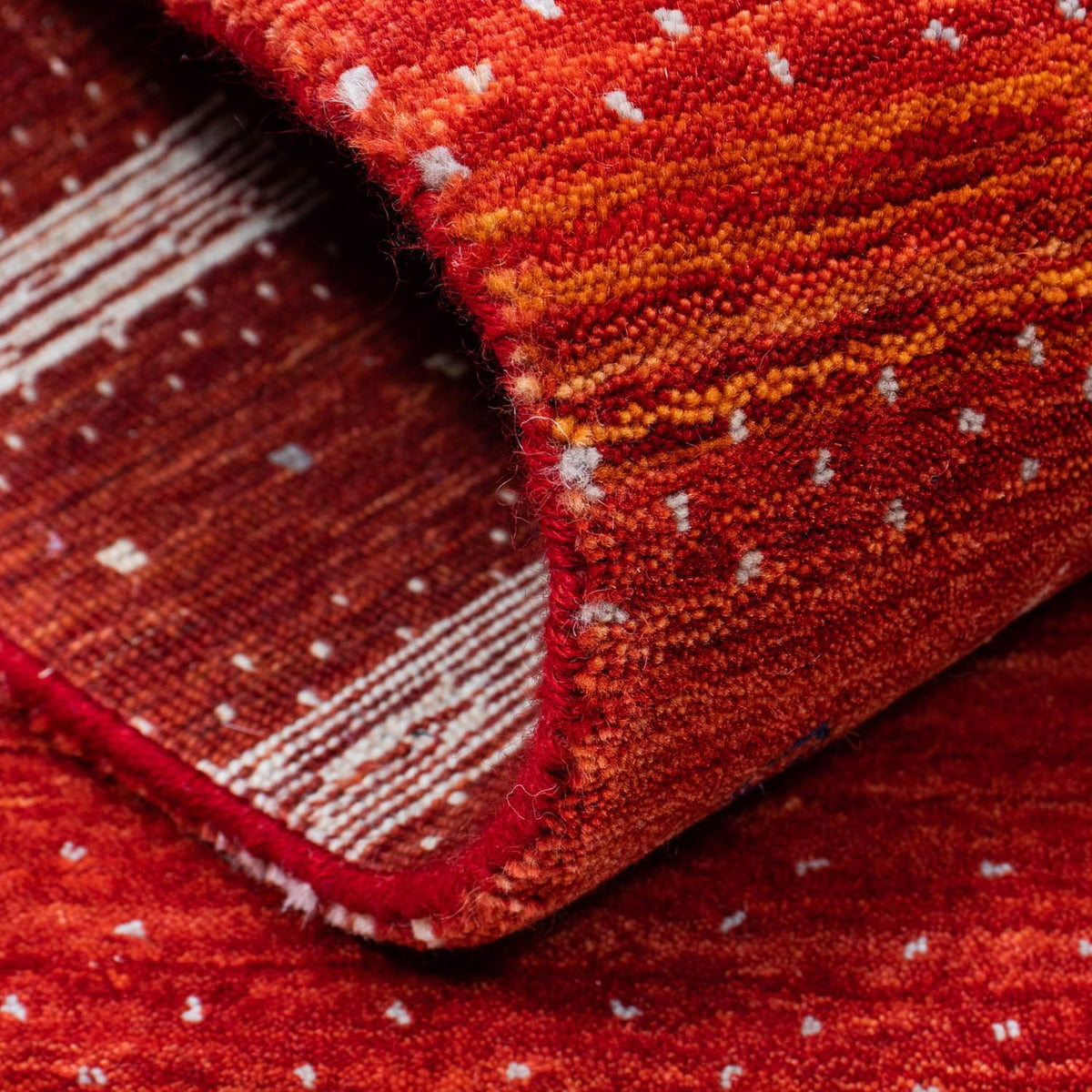 Gabbeh Tæppe - Loribaft Persisk - 204 x 140 cm - rød