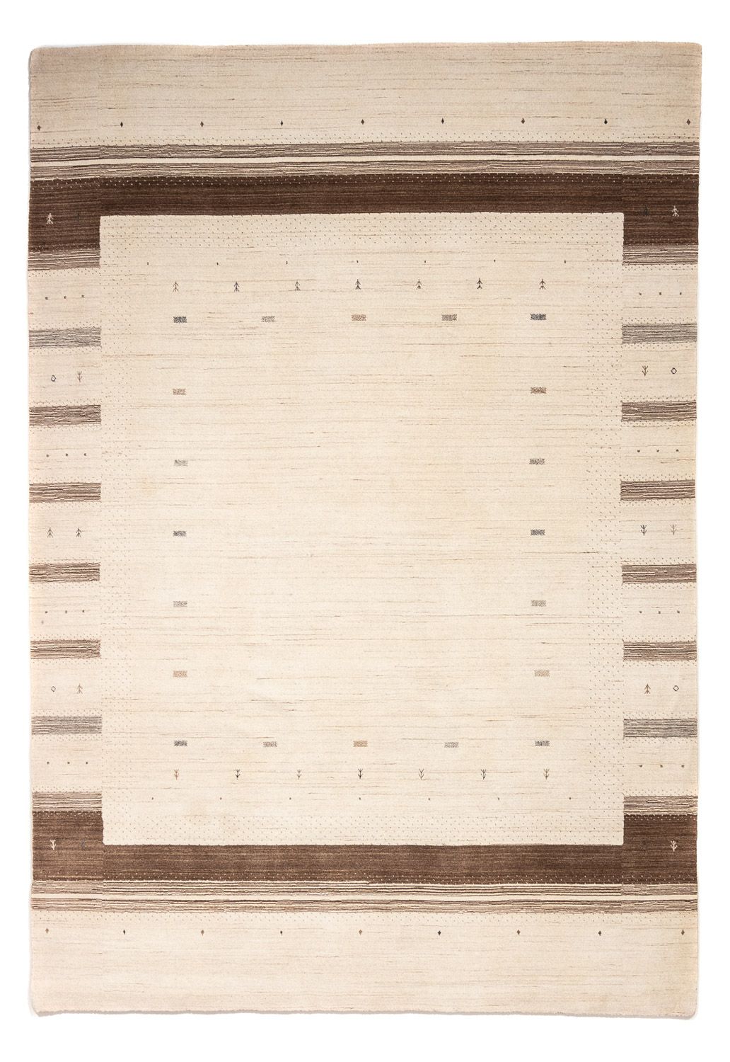 Gabbeh Tæppe - Loribaft Persisk - 350 x 251 cm - beige