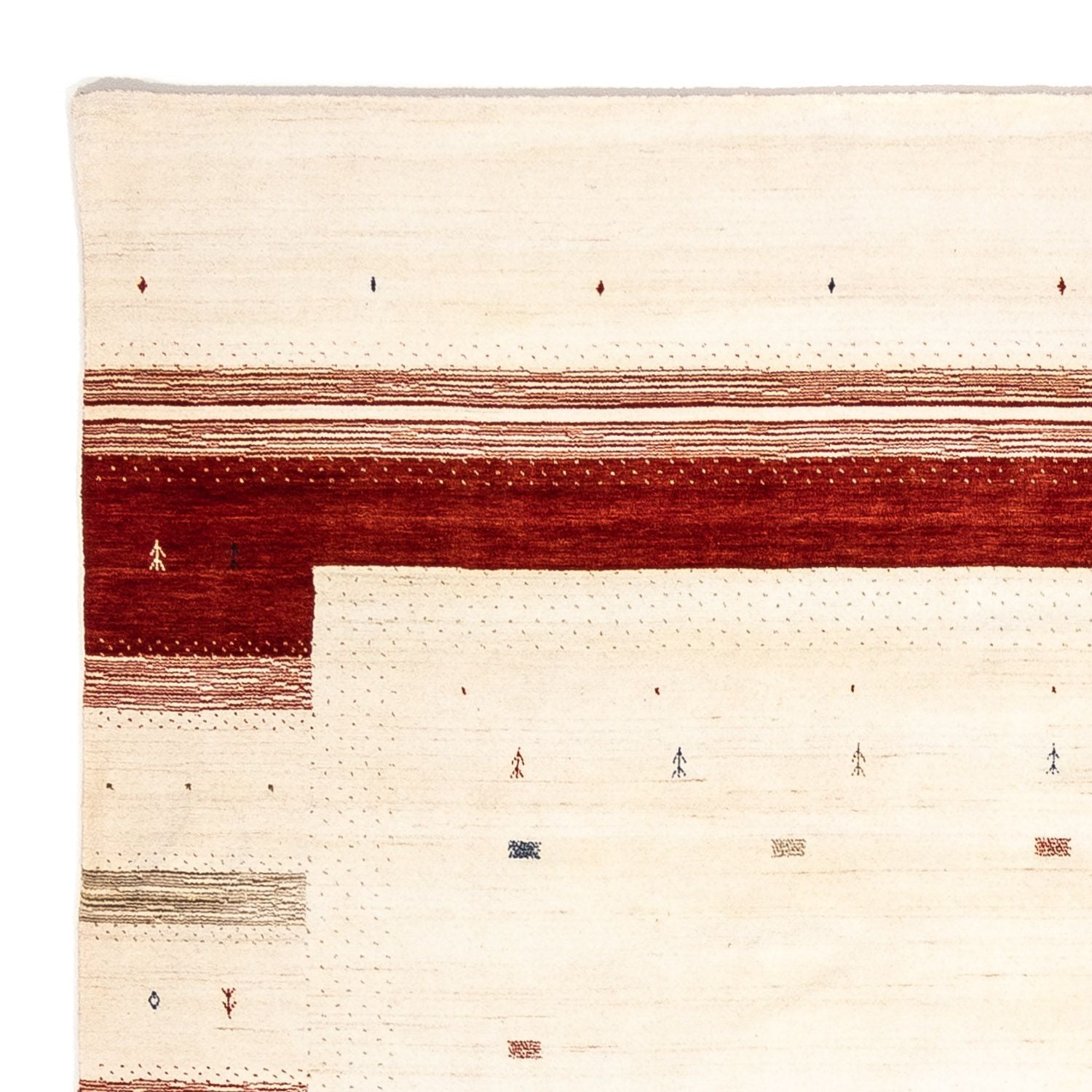 Gabbeh Tæppe - Loribaft Persisk - 346 x 254 cm - beige