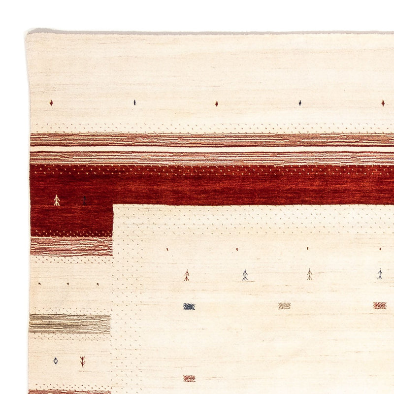 Gabbeh Tæppe - Loribaft Persisk - 346 x 254 cm - beige