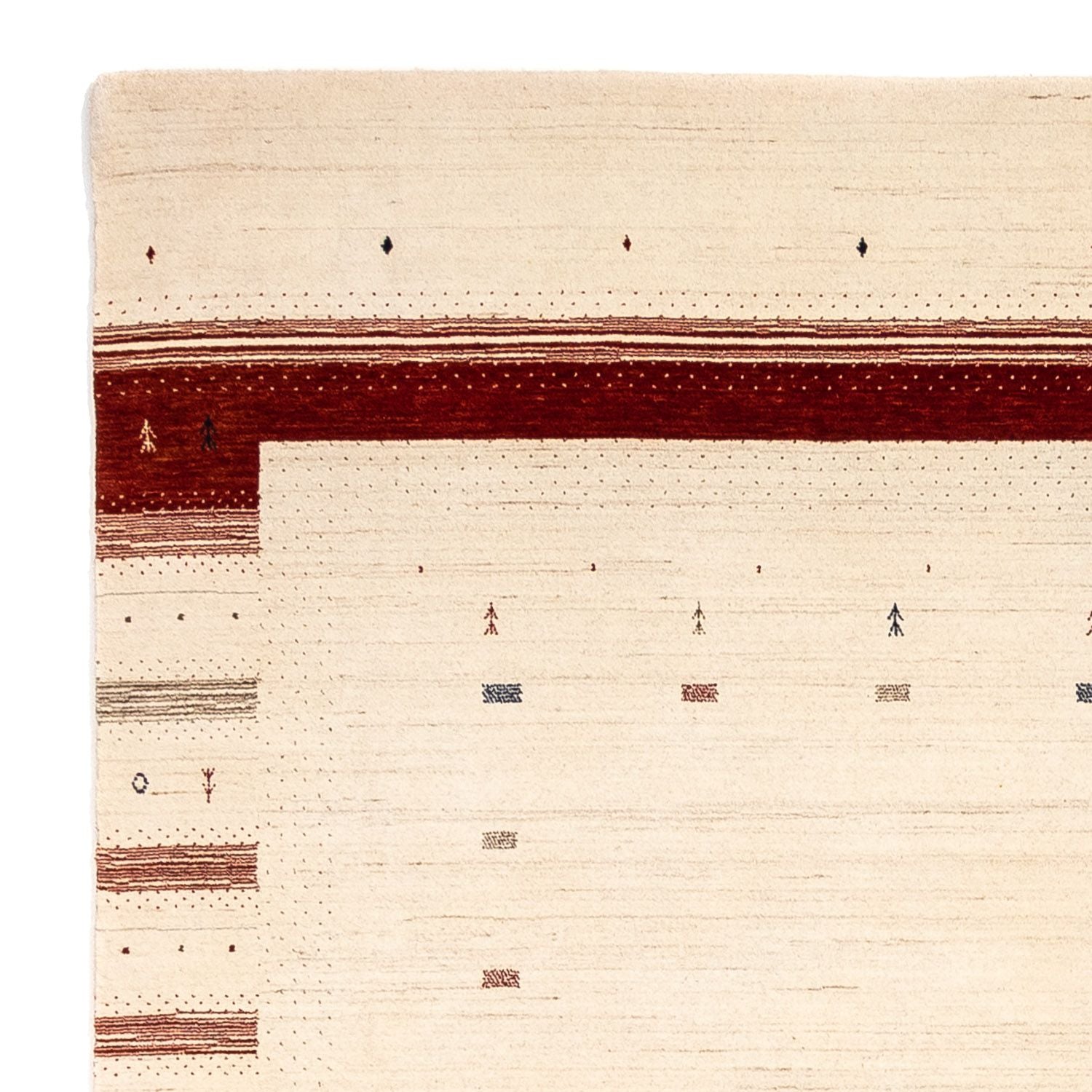 Gabbeh Tæppe - Loribaft Persisk firkantet  - 255 x 255 cm - beige