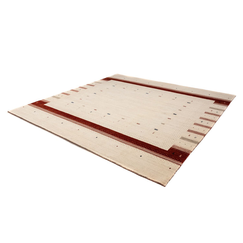 Gabbeh Tæppe - Loribaft Persisk firkantet  - 255 x 255 cm - beige