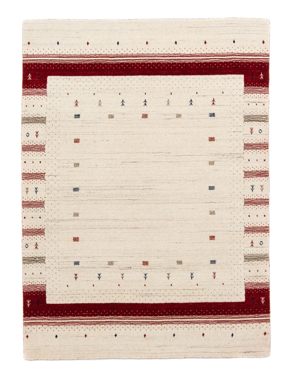 Gabbeh Tæppe - Loribaft Persisk - 198 x 143 cm - beige