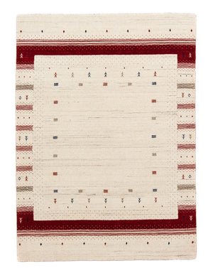 Gabbeh Tæppe - Loribaft Persisk - 198 x 143 cm - beige