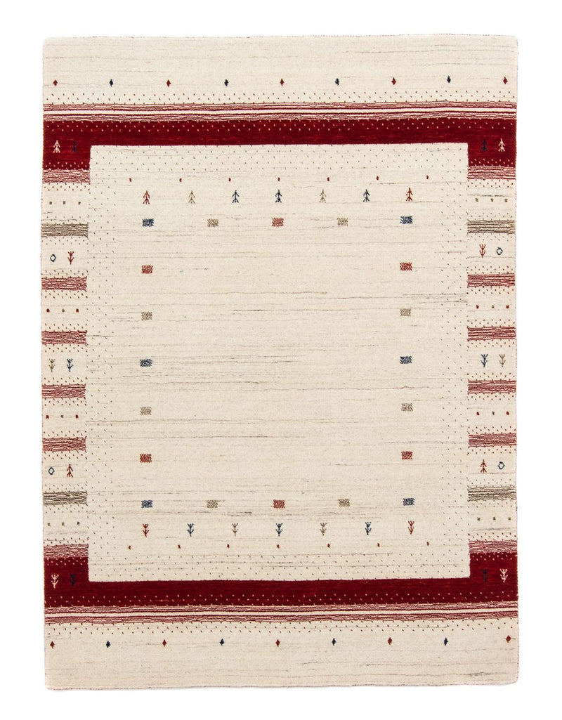 Gabbeh Tæppe - Loribaft Persisk - 198 x 143 cm - beige