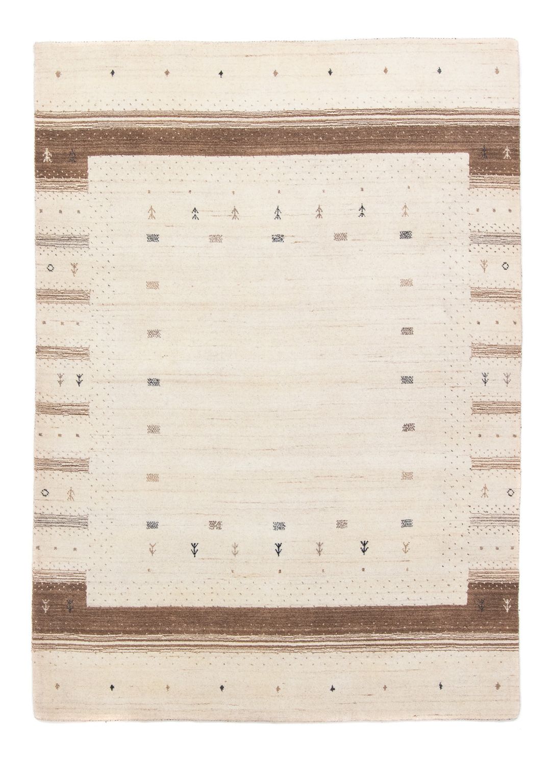 Gabbeh Tæppe - Loribaft Persisk - 201 x 144 cm - beige