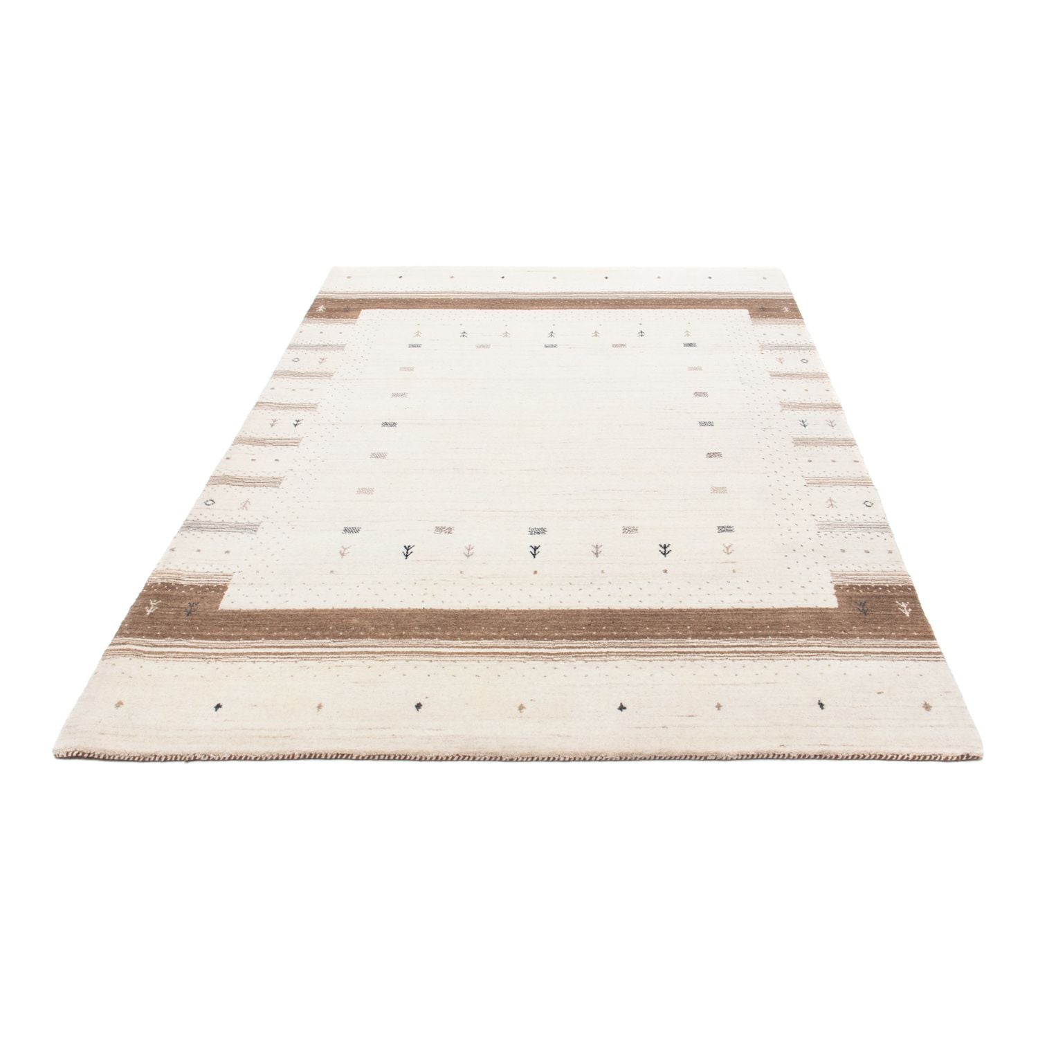 Gabbeh Tæppe - Loribaft Persisk - 201 x 144 cm - beige