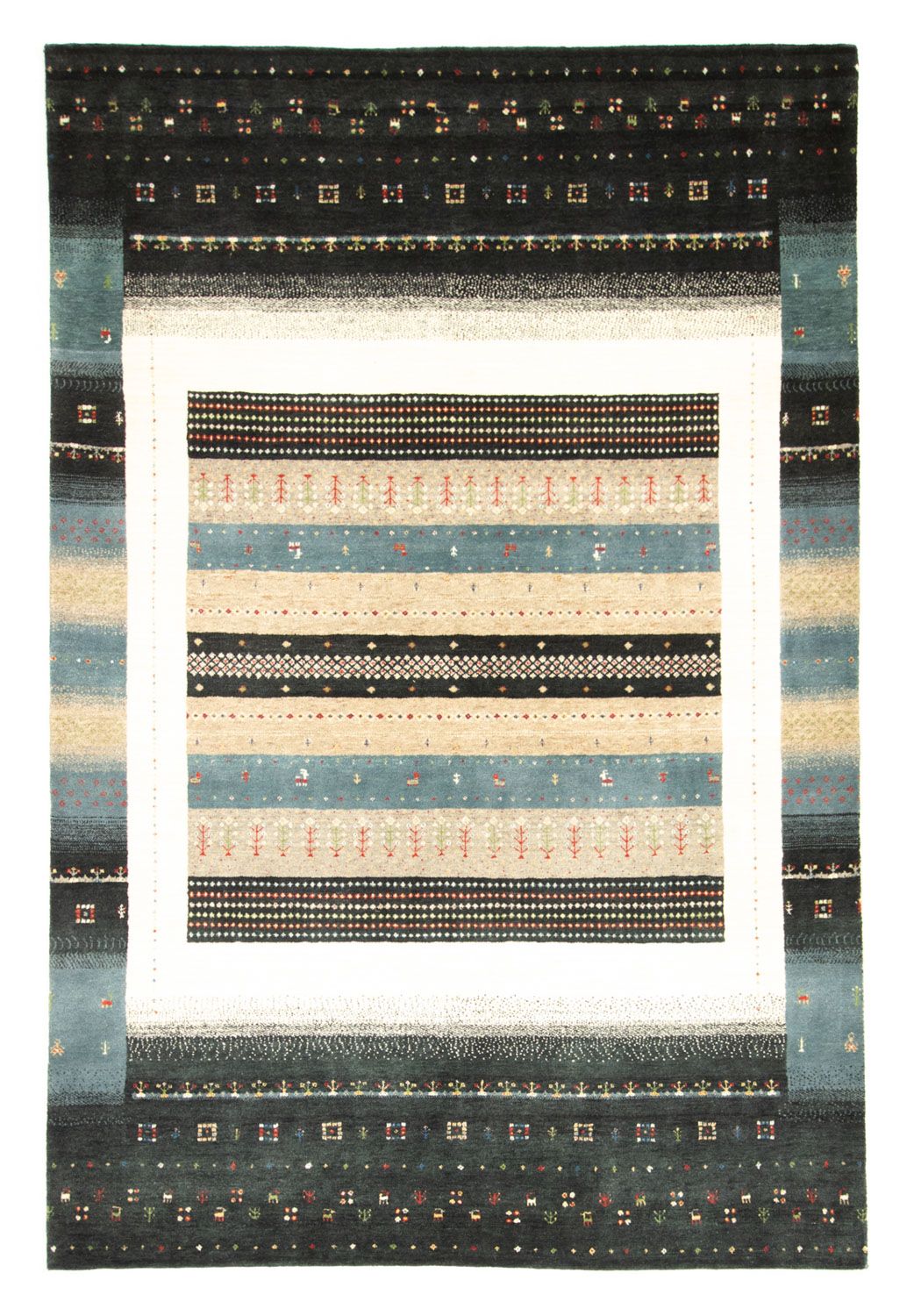 Gabbeh Tæppe - Loribaft Persisk - 242 x 169 cm - flerfarvet