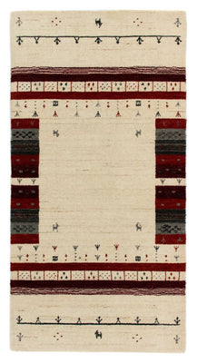 Gabbeh Tæppe - Loribaft Persisk - 141 x 70 cm - beige