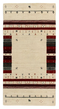 Gabbeh Tæppe - Loribaft Persisk - 141 x 70 cm - beige