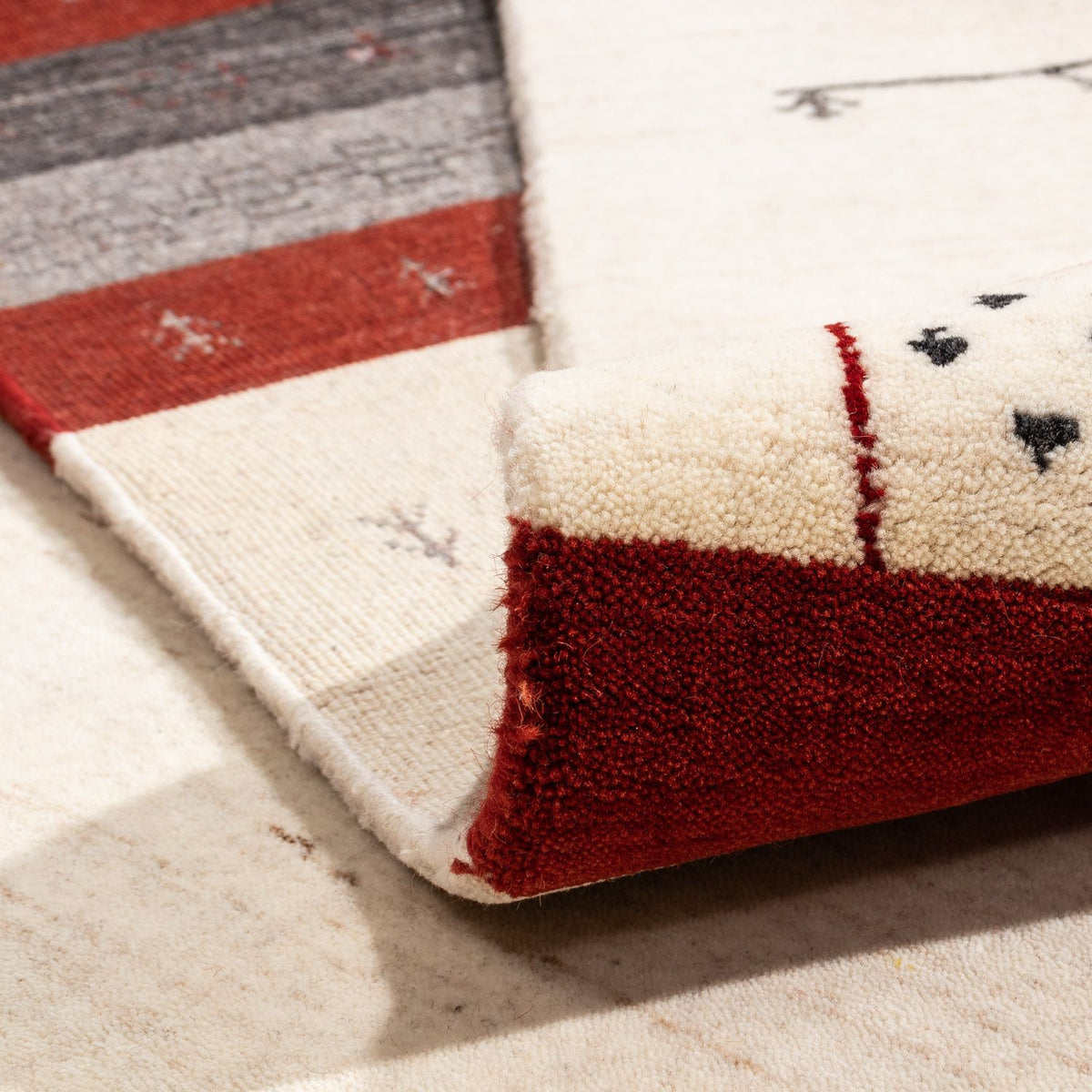 Gabbeh Tæppe - Loribaft Persisk - 350 x 248 cm - beige