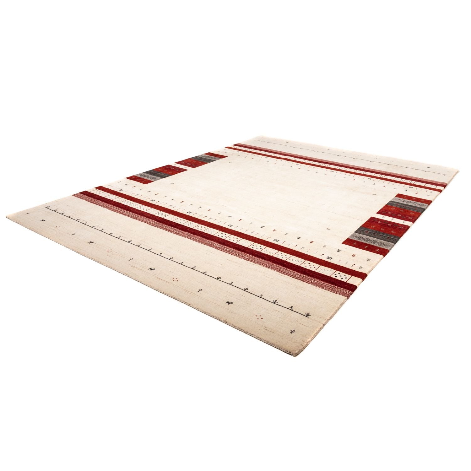 Gabbeh Tæppe - Loribaft Persisk - 350 x 248 cm - beige