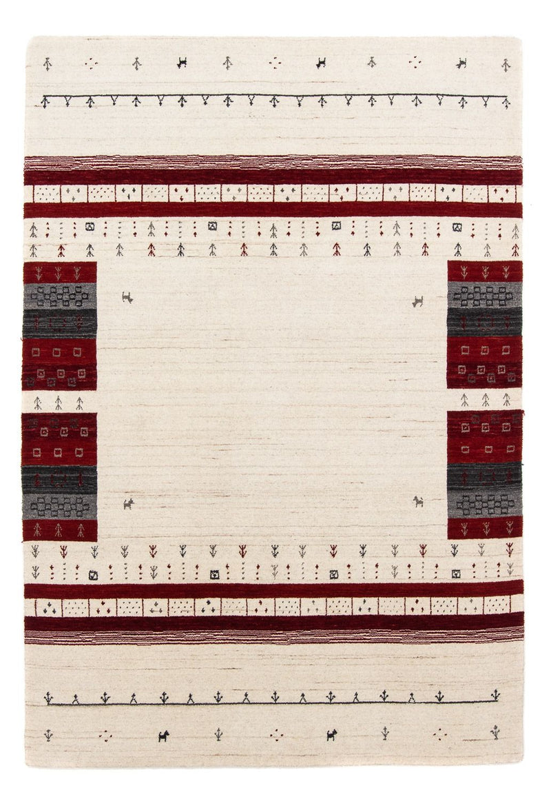 Gabbeh Tæppe - Loribaft Persisk - 201 x 140 cm - beige