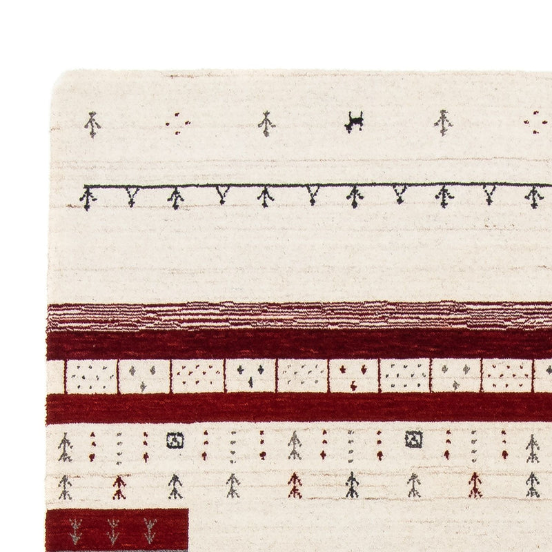 Gabbeh Tæppe - Loribaft Persisk - 201 x 140 cm - beige